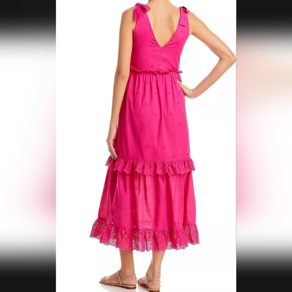 Aqua Eyelet Hot Pink  Dress - Picture 2 of 3